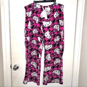 Hello Kitty Pink Houndstooth Plus Size Pajama Pants 3X